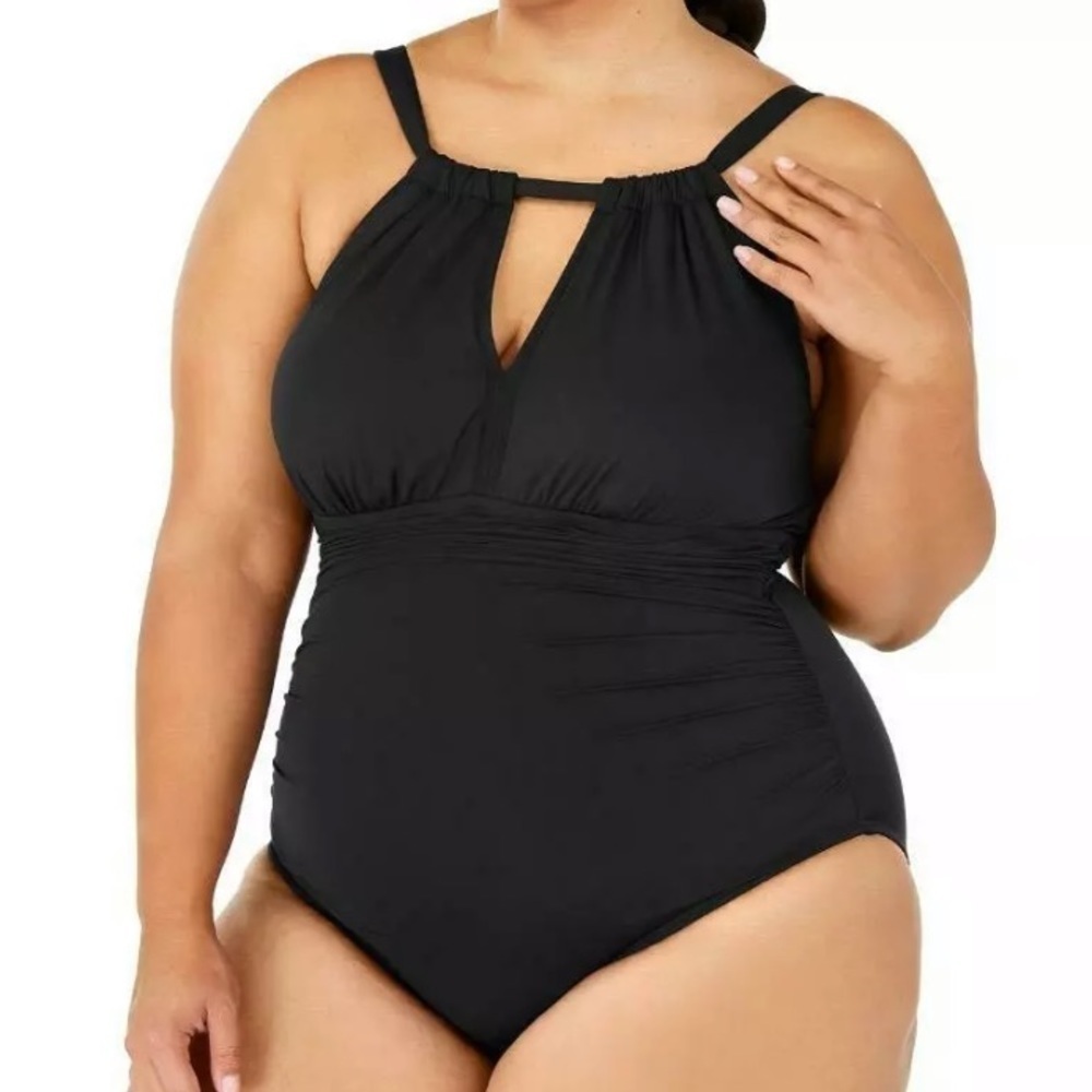 LAUREN Ralph Lauren High Neck Keyhole One Piece
